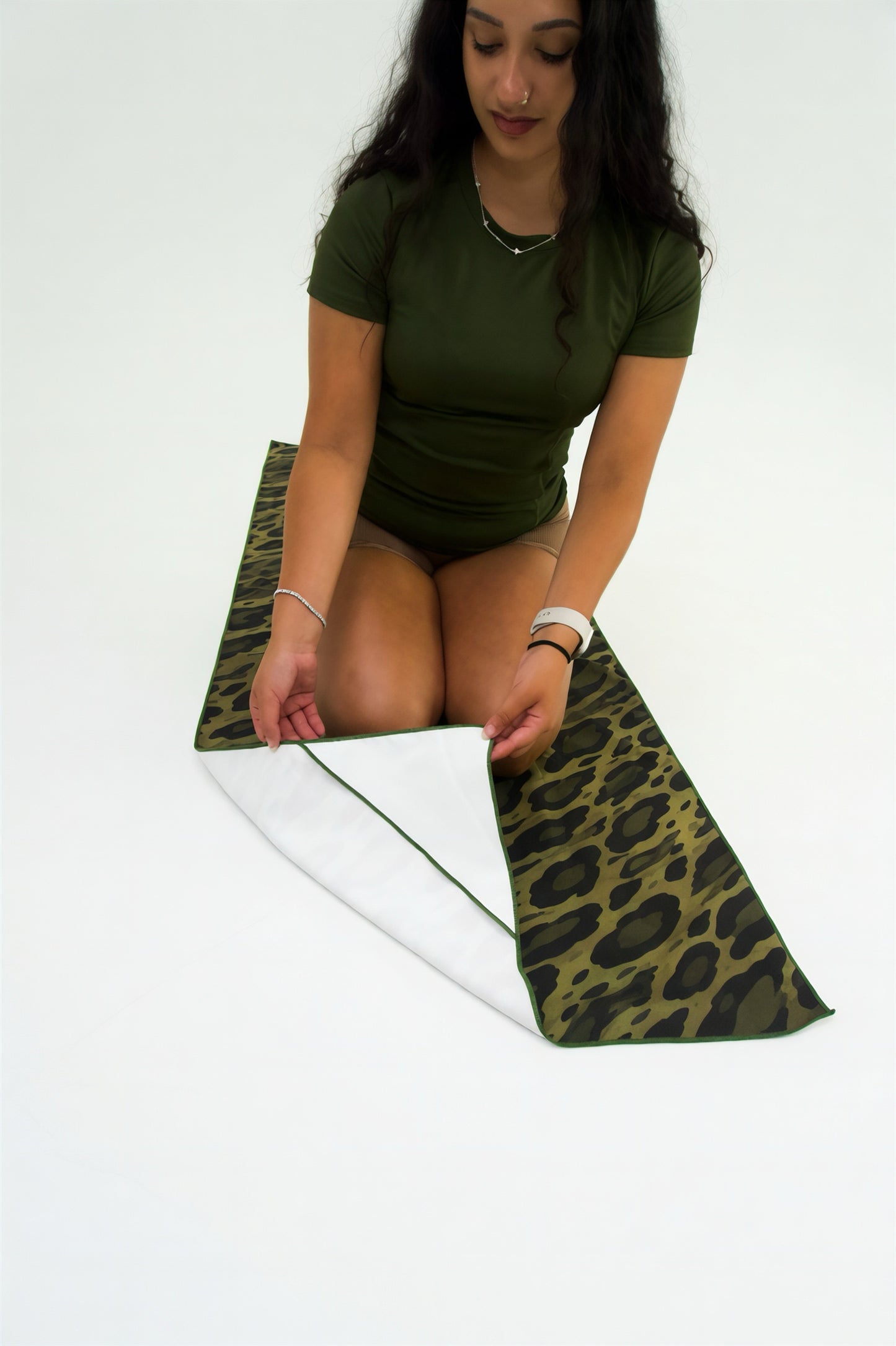 Olive Cheetah Mat Towel
